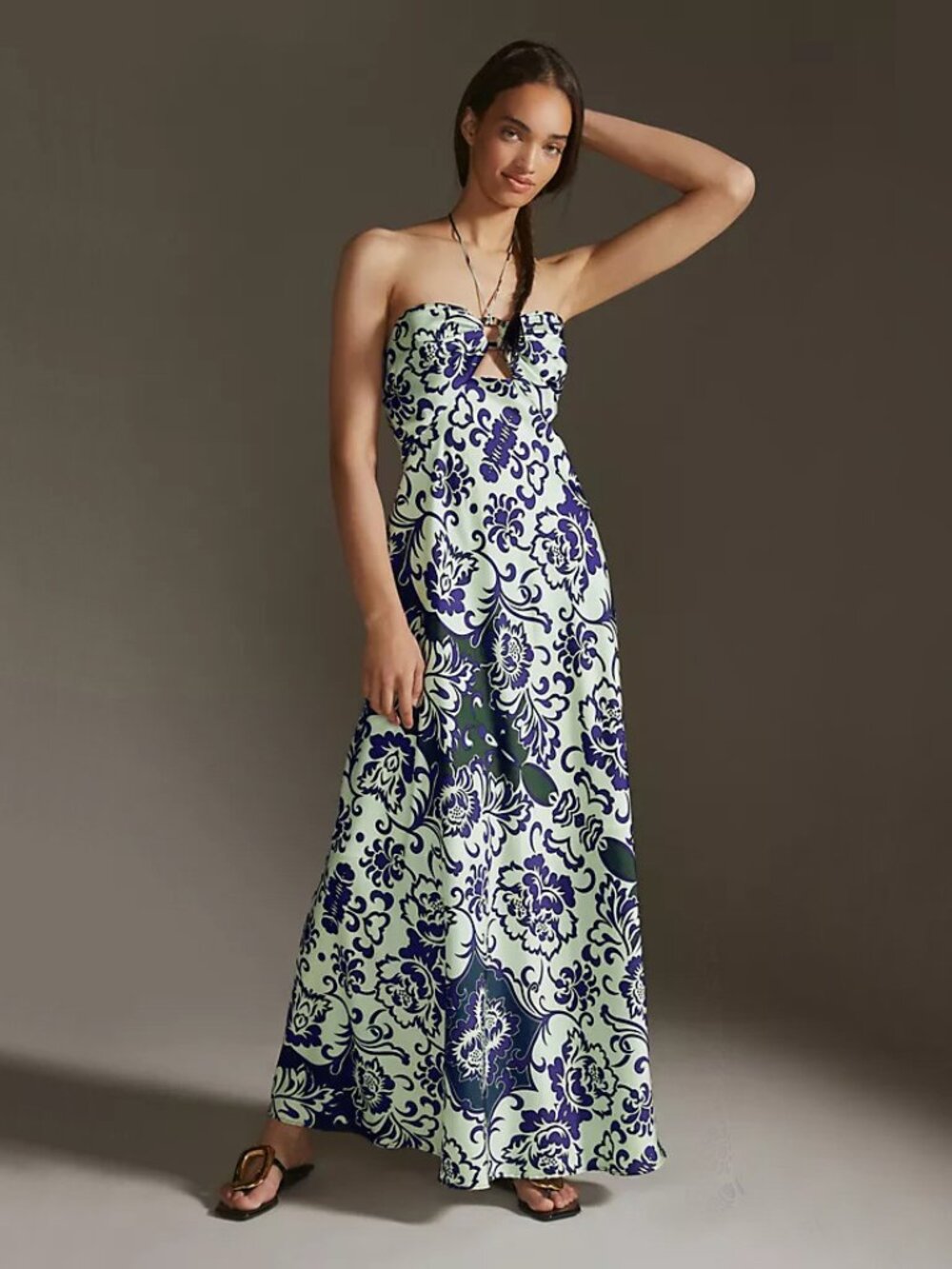 Delfi Collective | Floral Halter Maxi Dress | NWT